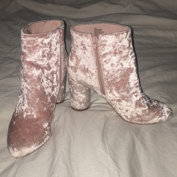 pink velvet boots
